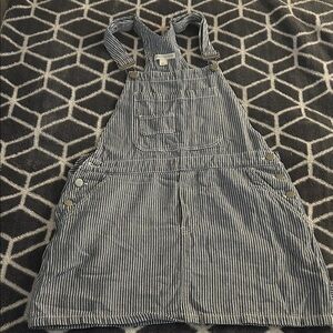 Aeropostale Blue and White Striped Overall Dress